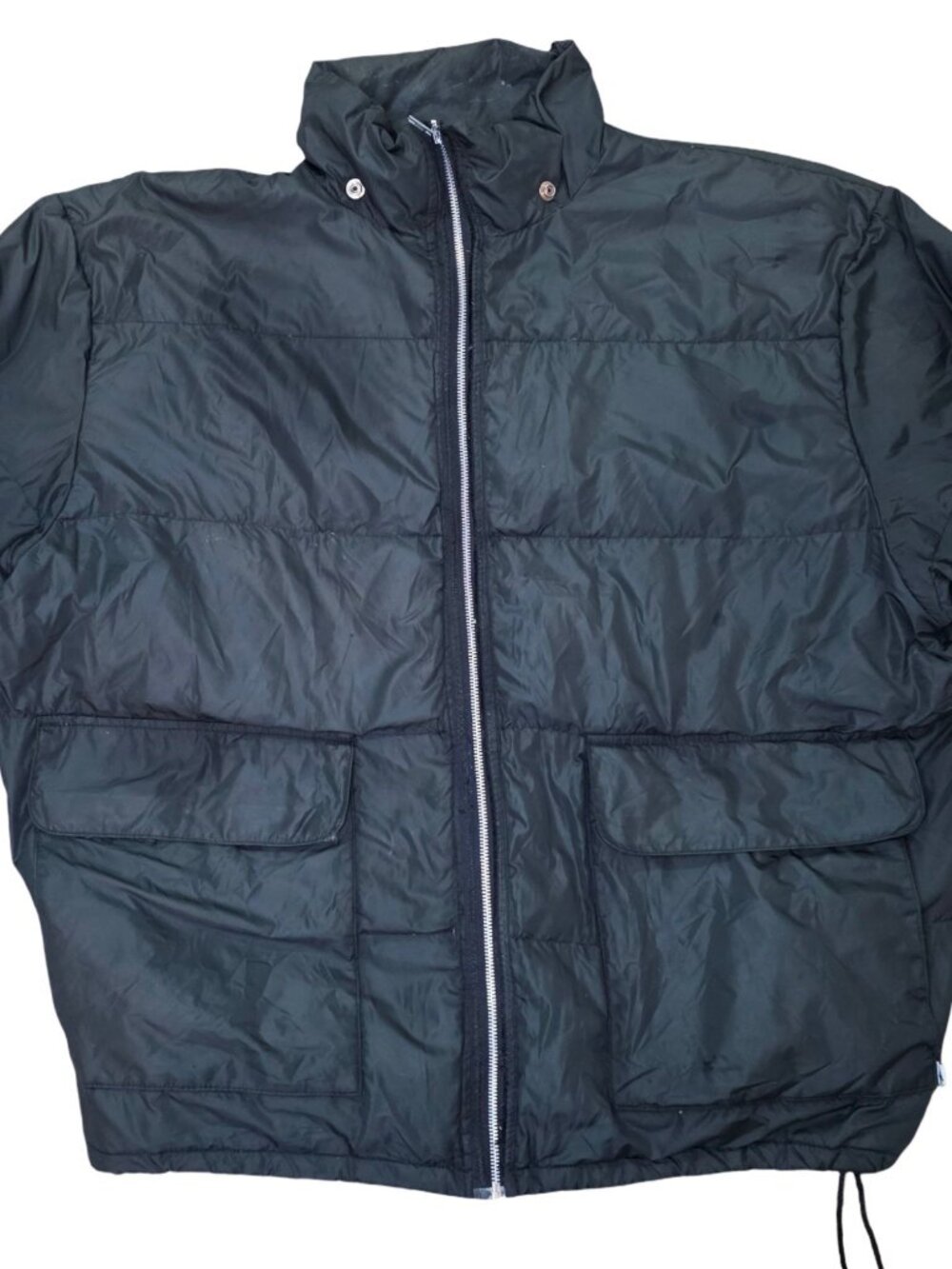 Vtg Woods Arctic Brand Down Puffer Jacket Mens M (Fits 3XL/4XL) 30" PTP Black